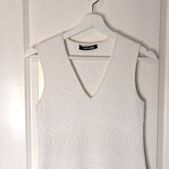 Roberto Cavalli White Knit Dress M - Picture 3 of 11